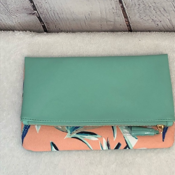 Rachel Pally Reversible Palm Print Fold Over Clutch - Picture 1 of 8